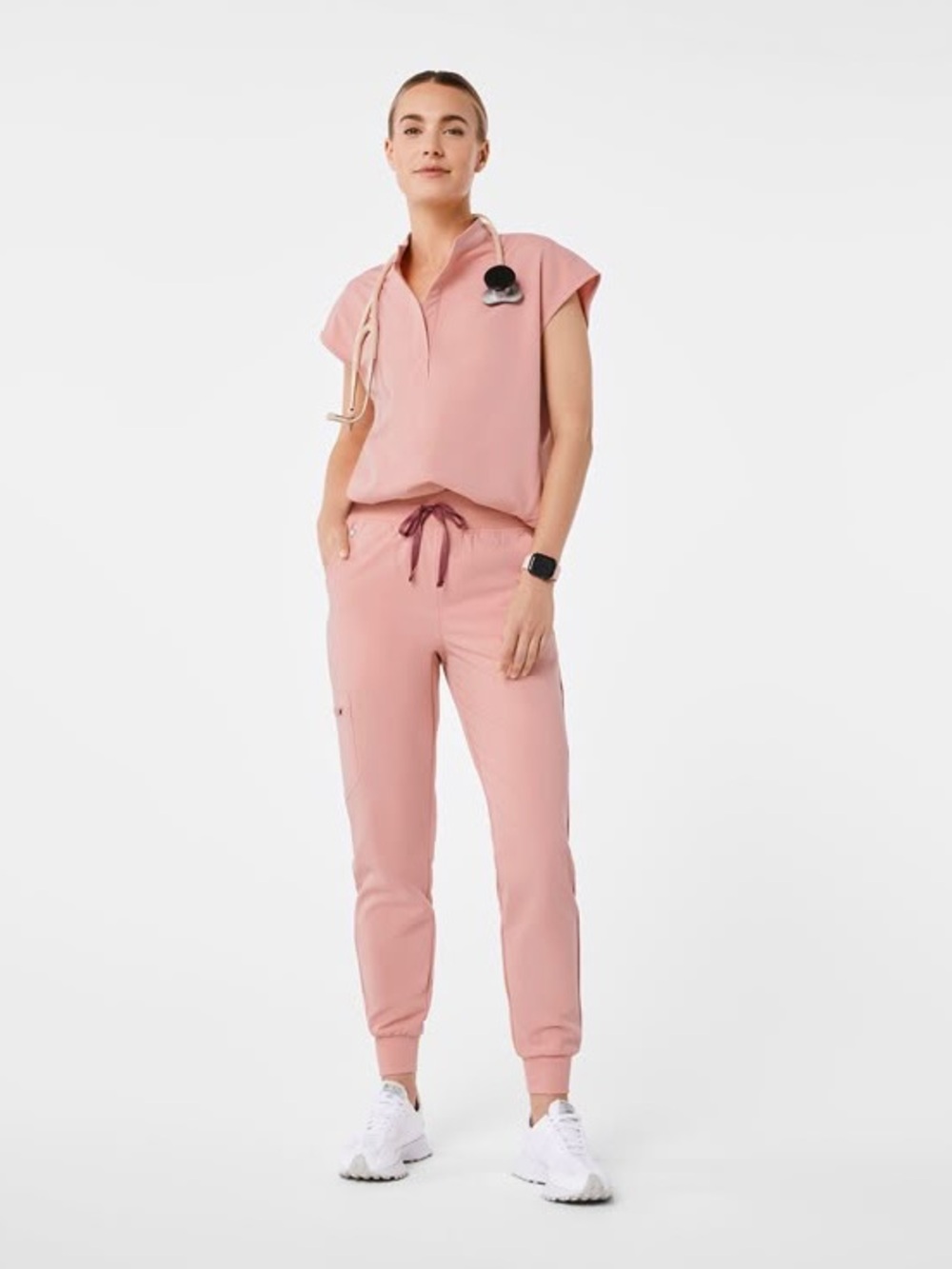 Figs Women's Blush Pink Jogger Scrub Pants